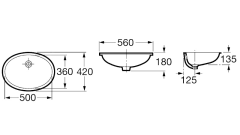 Раковина встраиваемая снизу Roca BERNA 42х50х18, керамика, цвет Белый (7.3278.7.100.1)