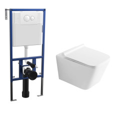 Комплект унитаза Bauedge NS0001-PRO с инсталляцией Nova NV4501 и кнопкой Nova NV7310