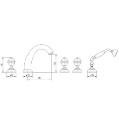 Смеситель на борт ванны Migliore Cristalia ML.CRS-3780