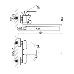 Смеситель для ванны D&amp;K Berlin DA1433326, белый