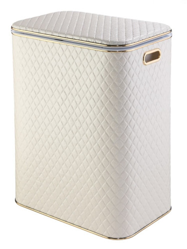 Корзина для белья Geralis CLG-S Ромб светлый, кант золото, большая