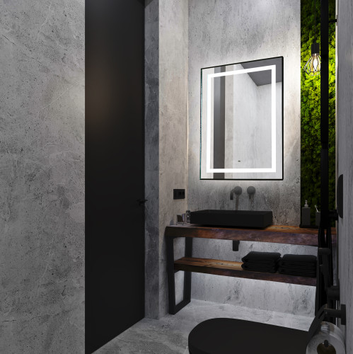 Зеркало AZARIO Саурон 600х800 вертикальное, c подсветкой и диммером, сенсорный выключатель (LED-00002510)