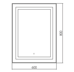 Зеркало AZARIO Саурон 600х800 вертикальное, c подсветкой и диммером, сенсорный выключатель (LED-00002510)
