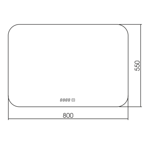 Зеркало AZARIO Шампань-4 800х550 c подсветкой и диммером, часы+сенсор выкл (ФР-00001037)