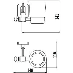 Стакан керамический с настенным держателем Savol S-006458 бронза