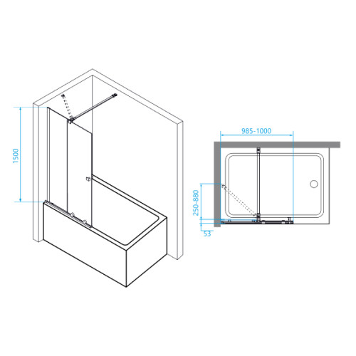 Шторка на ванну RGW SC-46 арт. 06114610-11