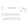 Водоотводящий желоб Alcadrain Low, с порогами для перфорированной решетки, вертикальный сток