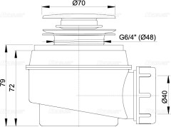 Сифон для душевого поддона Alcadrain хром (A466-50)