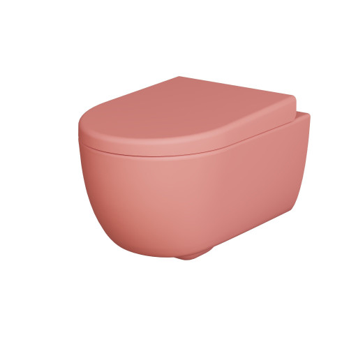 Унитаз Abner 103T20901R (545*360*330)  МАТОВЫЙ РОЗОВЫЙ подвесной БЕЗОБОДКОВЫЙ с толстой крышкой