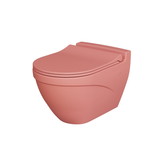 Унитаз Nord 133T20901 (535*360*385) РОЗОВЫЙ МАТОВЫЙ подвесной с тонкой крышкой