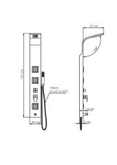 Душевая гидромассажная панель GPD цвет черный матовый DSP09