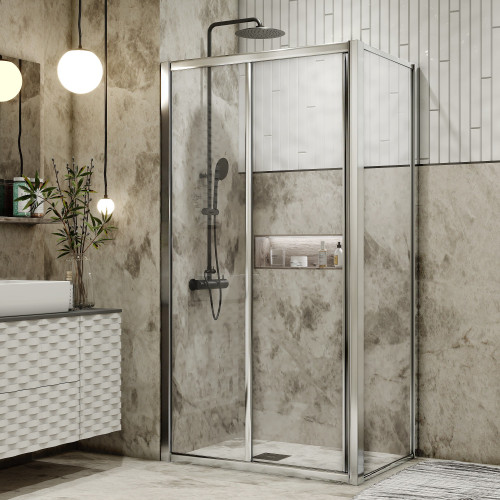 Душевое ограждение Grossman GR-1280 Alba (120*80*190) прямоугольник, дверь раздвижнаяо