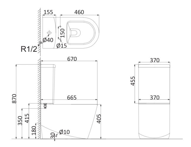 Creo Ceramique RENNES Унитаз-компакт с быстросъемным сидением микролифт, безободковый