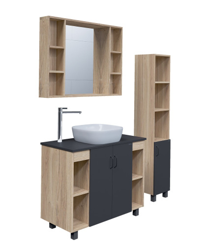 Тумба напольная Grossman ФЛАЙ-100 см дуб сонома/серая (ум.Фостер-100)