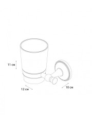 Подстаканник одинарный Fixsen Alfa, керамика, античная латунь (GR-9506)