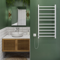 Полотенцесушитель Электрич.кабельный Ника STEP-2 100/50 RAL9016 белый матовый левый тэн