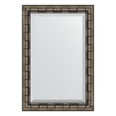 Зеркало настенное с фацетом EVOFORM в багетной раме серебряный бамбук, 63х93 см, BY 1176