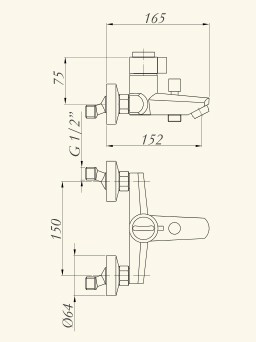 Смеситель для ванны Migliore Fortis ML.FRT-5203.CR с термостатом
