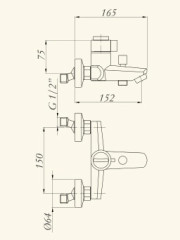 Смеситель для ванны Migliore Fortis ML.FRT-5203.CR с термостатом