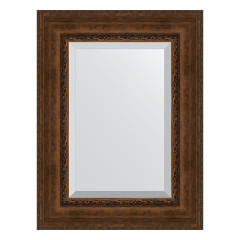 Зеркало настенное с фацетом EVOFORM в багетной раме состаренная бронза с орнаментом, 62х82 см, BY 3403