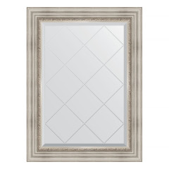Зеркало настенное с гравировкой EVOFORM в багетной раме римское серебро, 66х89 см, BY 4104