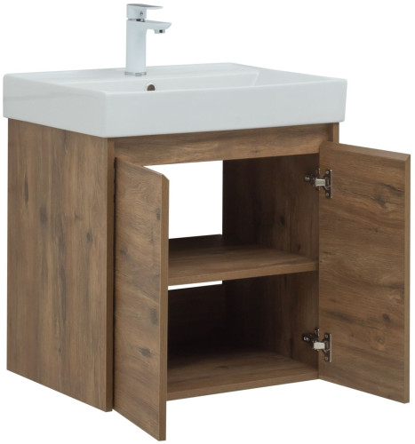 Тумба с раковиной Aquanet Nova Lite 60 дуб рустикальный (2 дверцы)