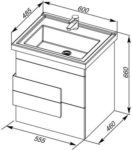 Тумба с раковиной Aquanet Мадейра 60 дуб кантри