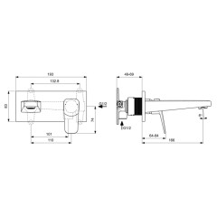 Смеситель для раковины Ideal Standard CERAPLAN встраиваемый, черный матовый (BD244XG)