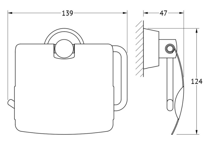 Держатель туалетной бумаги с крышкой (хром) (FBS) VIZ 055