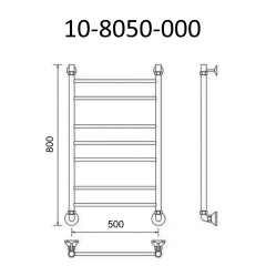 Полотенцесушитель водяной ВИД 10 80х50, Маргроид