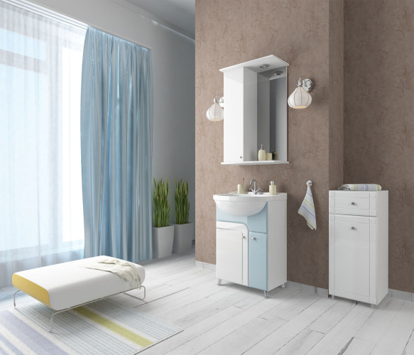 Тумба под раковину Уют-55 MIXLINE Посейдон-55 голубой (523168)