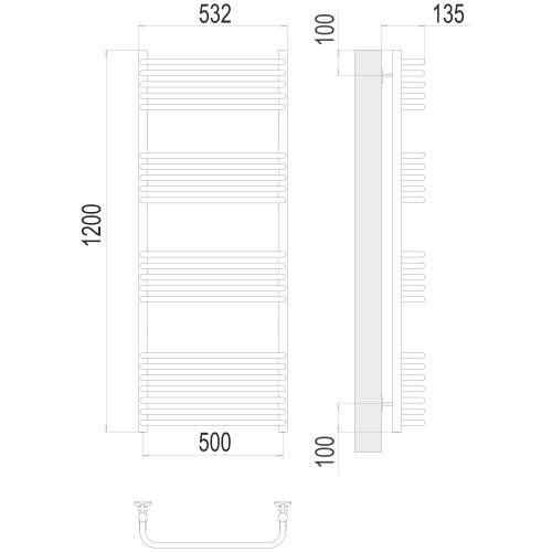 Полотенцесушитель TERMINUS Стандарт Стандарт П22 500х1200 NEW