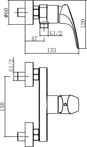 Смеситель для душа Aquanet Static AF330-30C