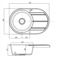 Кухонная мойка AQUATON Амира, латте (1A712932AI260)