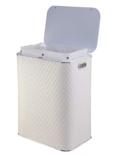 Корзина для белья Geralis CLH-S Ромб светлый, хром, большая
