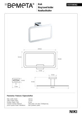 Кольцо для полотенец Bemeta Niki 153104062