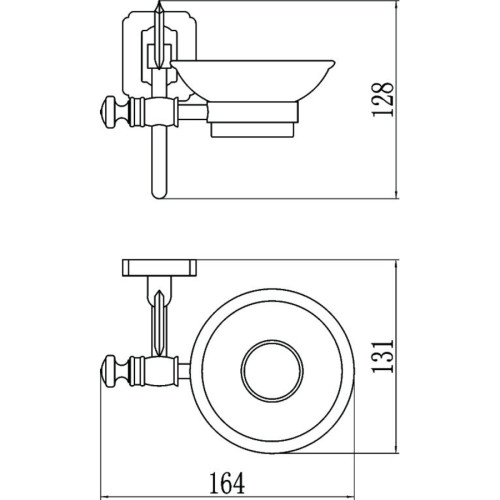 Мыльница керамическая с настенным держателем Savol S-006459 бронза