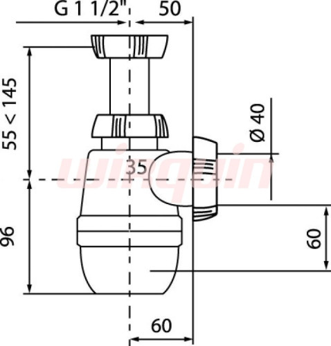 Сифон для раковины Wirquin "МИНОР" без выпуска (30718023)