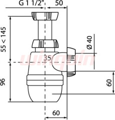 Сифон для раковины Wirquin &quot;МИНОР&quot; без выпуска (30718023)