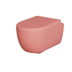 Унитаз Abner 103T20901R (545*360*330)  МАТОВЫЙ РОЗОВЫЙ подвесной БЕЗОБОДКОВЫЙ