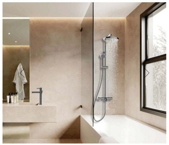 Душевая стойка Bossini ELIOS с термостатическим смесителем для ванны, верхний душ Ø250 мм., ручной душ, цвет хром (L10402.1.030)