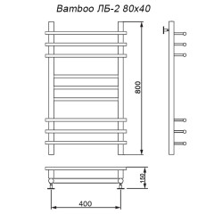 Полотенцесушитель Ника BAMBOO ЛБ-2 80/40