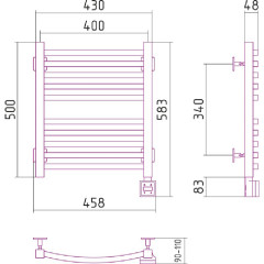 Электрический полотенцесушитель Сунержа Аркус 500x400