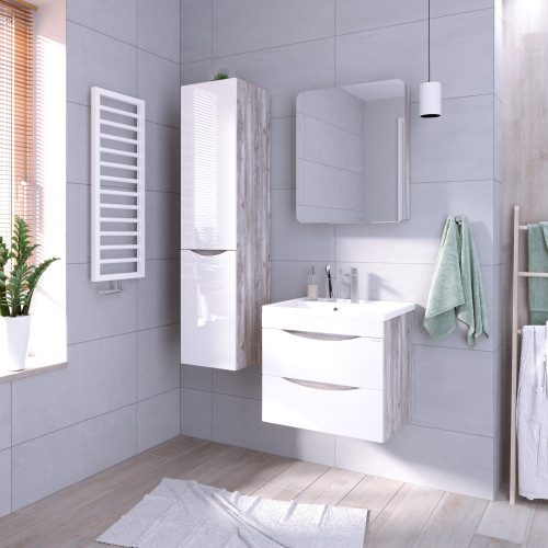 Пенал подвесной Grossman ТАЛИС-35 см с б/к универсальный бетон пайн/белый глянец