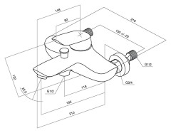 Смеситель для ванны AM PM Bliss L F5310064