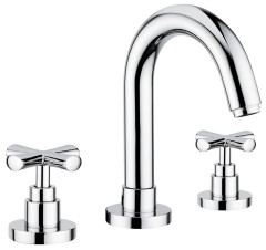 Emmevi Spirit New, двухвентильный смеситель для раковины на 3 отверстия с донным клапаном, цвет черный матовый