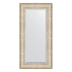 Зеркало настенное с фацетом EVOFORM в багетной раме виньетка серебро, 60х120 см, BY 3504