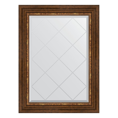 Зеркало настенное с гравировкой EVOFORM в багетной раме римская бронза, 66х89 см, BY 4105