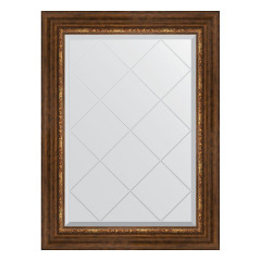 Зеркало настенное с гравировкой EVOFORM в багетной раме римская бронза, 66х89 см, BY 4105