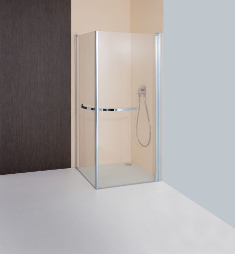 Geoplatin4000, 2створчатая распашная дверь 1000 мм, профиль мат. хром, стекло прозрачное 5 мм